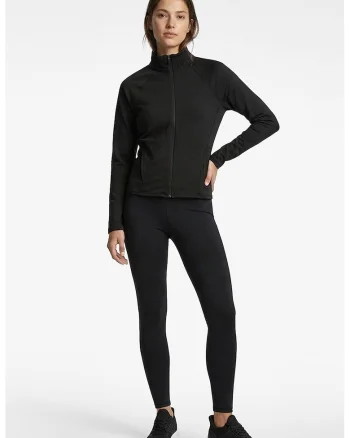 Bluza de trening cu fermoar si maneci raglan, Negru