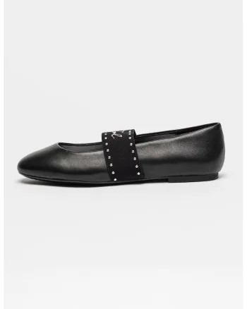 Pantofi Mary Jane de piele Karo, Negru/Argintiu