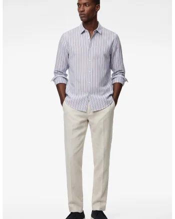 Camasa regular fit din bumbac cu model in dungi, Albastru deschis