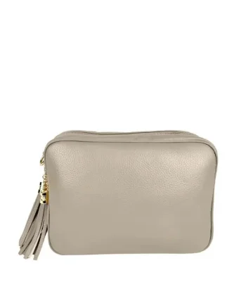Crossbody dama din piele naturala  Medeea - Beige