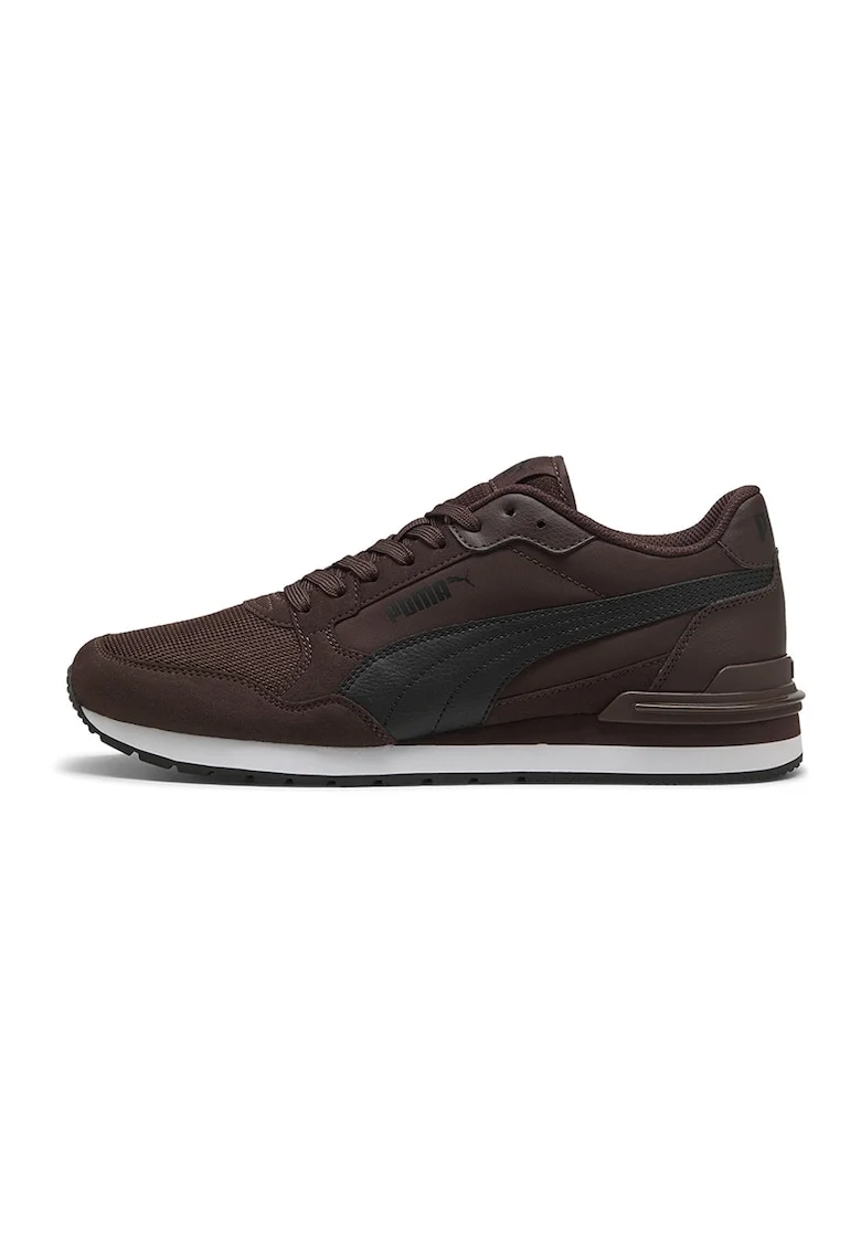 Pantofi sport ST Runner V4 din piele ecologica si material textil, Maro inchis/Negru
