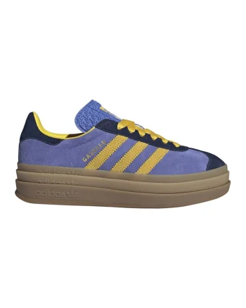 Pantofi sport Gazelle Bold flatform de piele intoarsa, Albastru inchis/Galben sofran/Caramel
