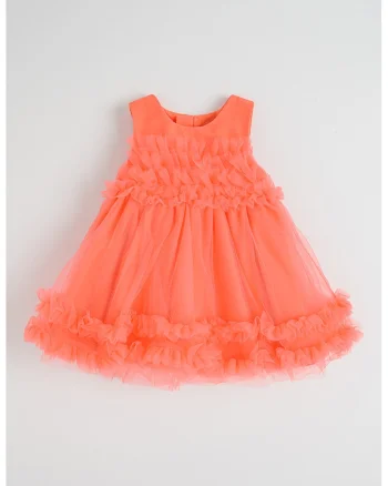 Rochie evazata din tul, Rosu corai