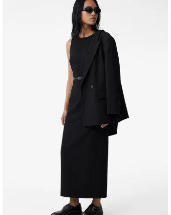 Rochie fara maneci cu o curea, Negru