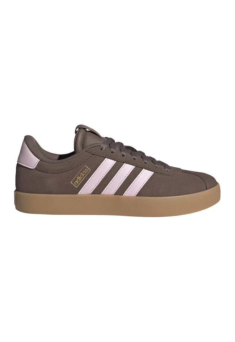 Pantofi sport VL Court 3.0 de piele intoarsa, Maro taupe/Roz pal