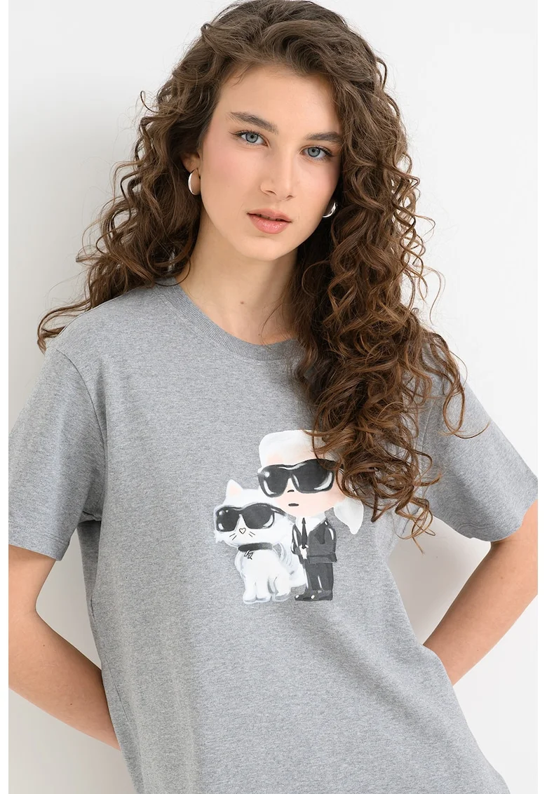 Tricou de bumbac organic Ikon Duo, Gri inchis melange