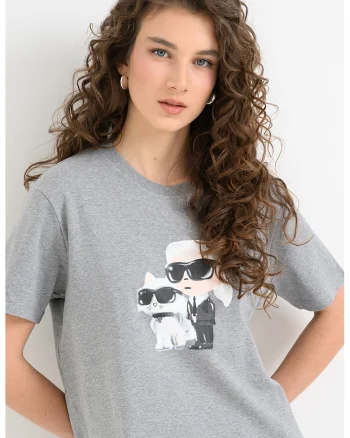 Tricou de bumbac organic Ikon Duo, Gri inchis melange