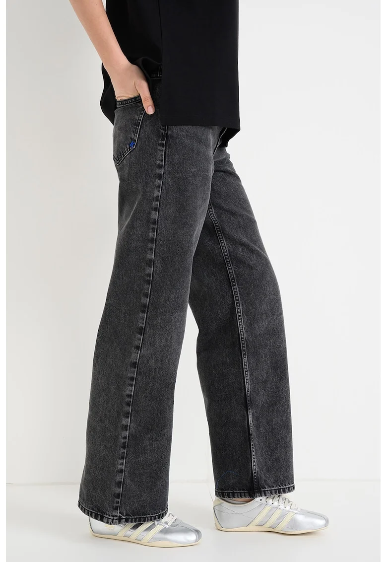 Blugi relaxed fit cu talie medie, Gri antracit