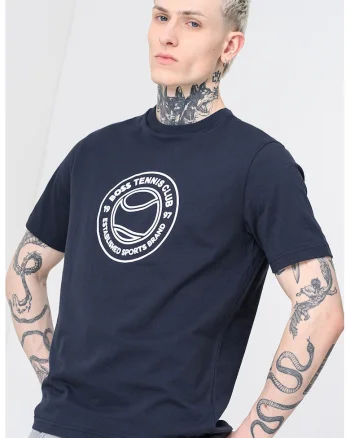 Tricou de bumbac cu logo Join, Bleumarin