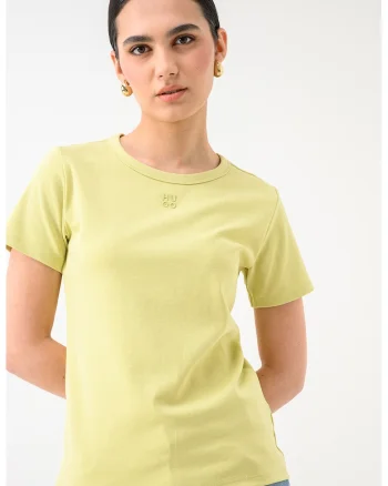 Tricou cu decolteu la baza gatului Deloris, Verde lime