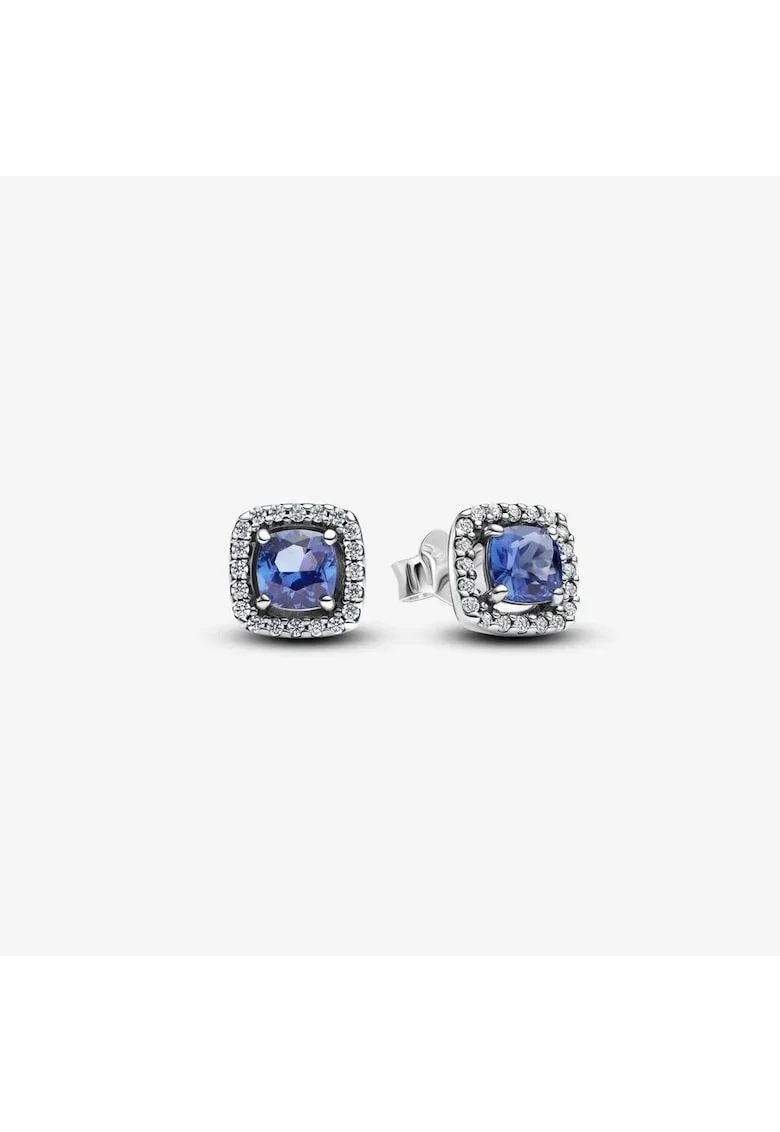 Cercei  tip halo albastru stralucitor pave Zirconiu - Argint 925