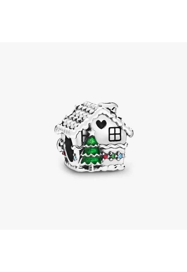 Pandantiv  de Craciun tip Casa de Turta Dulce Home Sweet Heart - Argint 925