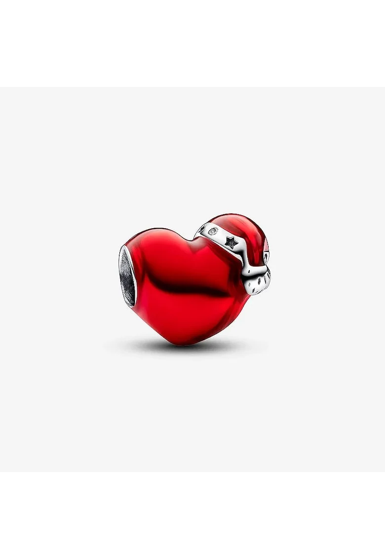 Talisman  cu inima rosie All I want for Christmas is Love - Argint 925