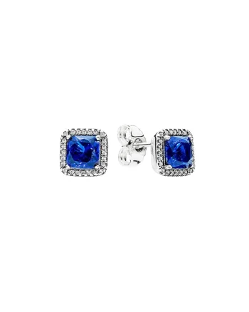 Cercei  tip Eleganta antemporala Cristal Albastru - Argint 925