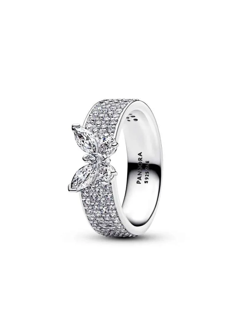 Inel  cu fluture stralucitor Zirconiu din Argint 925 -