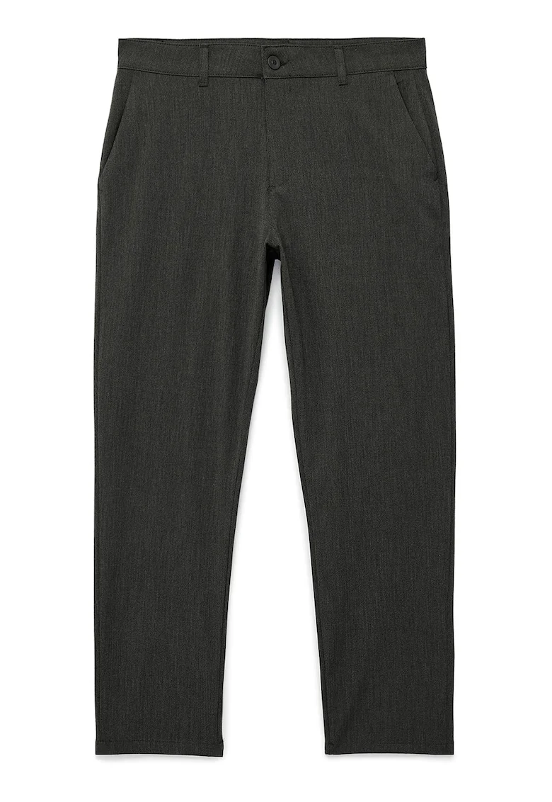Blugi crop cu croiala conica, Gri inchis