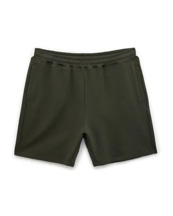 Pantaloni scurti din amestec de bumbac cu banda elastica in talie, Kaki inchis