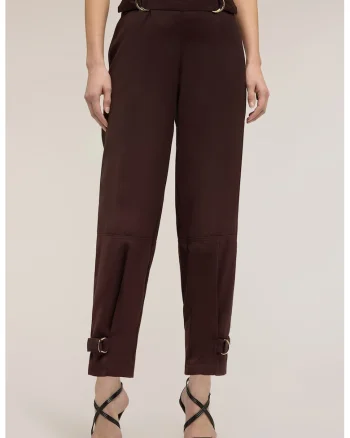 Pantaloni conici cu cordon, Maro cognac