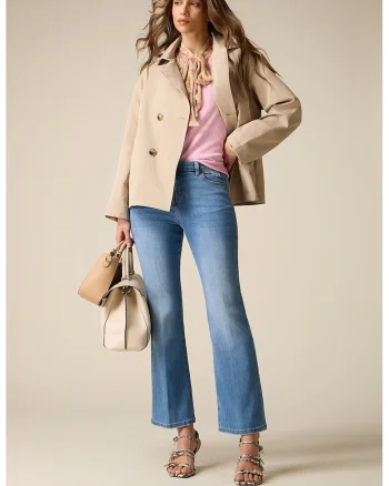 Blugi crop bootcut, Albastru lavanda