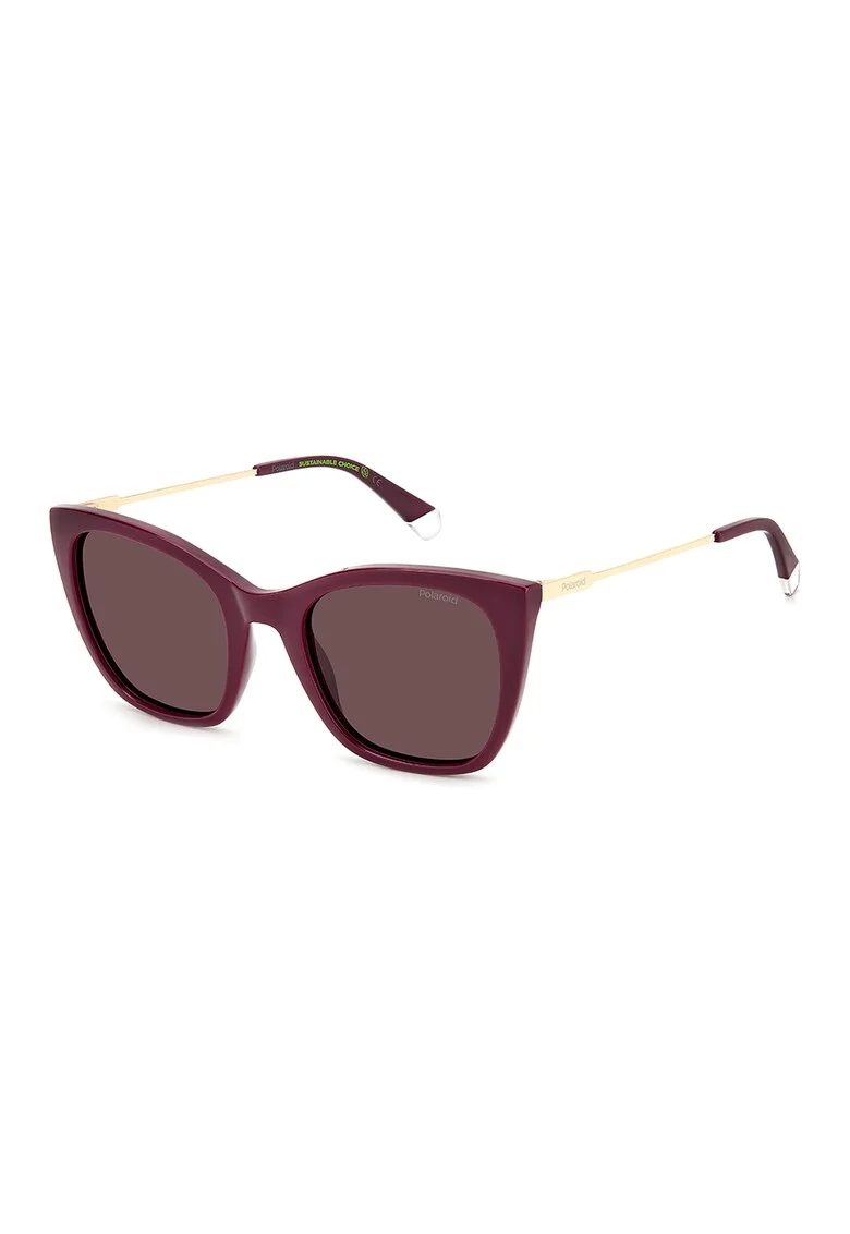 Ochelari de soare cat-eye polarizati, Auriu/Violet tyrian