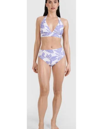 Slip de bikini  violet, material elastic, talie inalta, set pentru femei