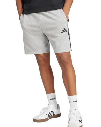 Bermude Essentials 3-Stripes, Negru/Gri deschis melange