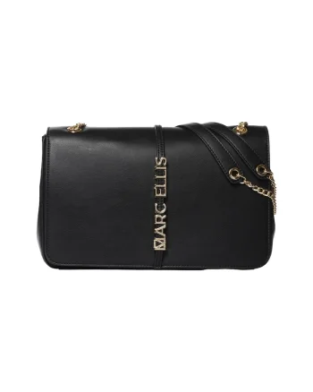 Geanta crossbody din piele ecologica cu logo Deep, Negru