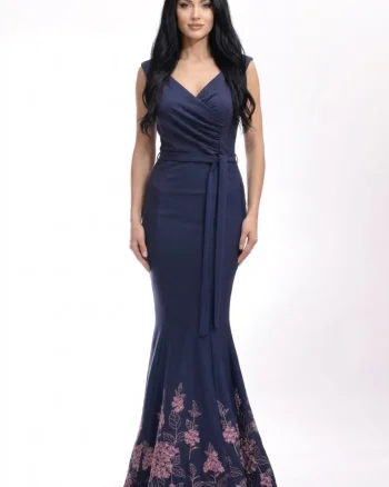 Rochie Artista de seara lunga tip sirena cu broderie la baza
