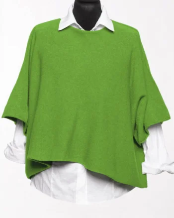 Pulover versatil cu maneca fluture din vascoza, verde crud