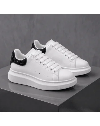 Adidasi dama casual albi cu negru 111