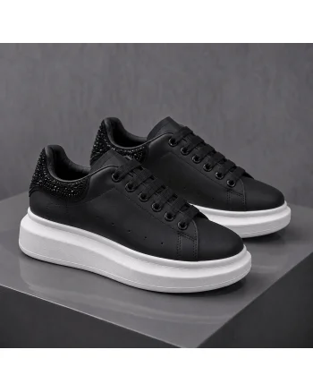 Adidasi dama casual negri cu alb 111