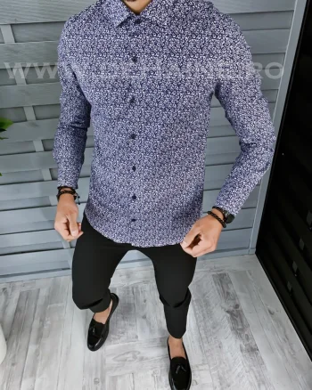 Camasa barbati eleganta cu imprimeu slim fit A4428  W11-3.1.2.3