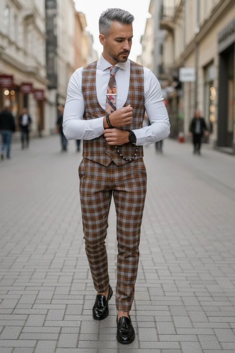 Compleu barbati  Vesta + Pantaloni B4126 Y2-1