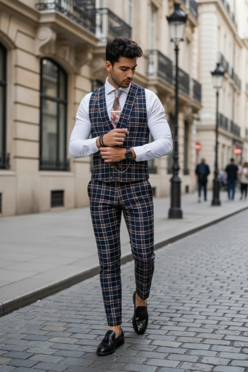 Compleu barbati  Vesta + Pantaloni B4125 V5-3