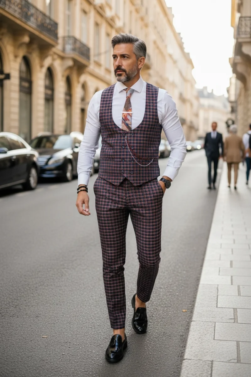Compleu barbati  Vesta + Pantaloni B4131 V5-2