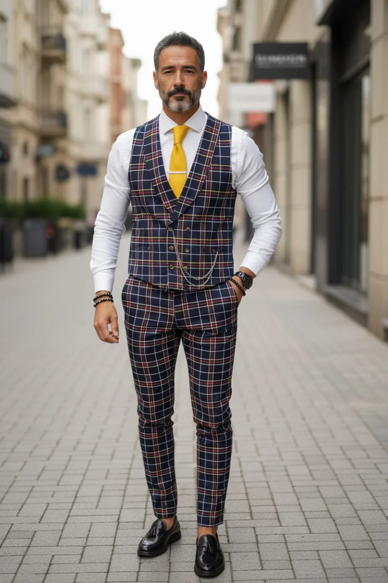 Compleu barbati  Vesta + Pantaloni B5522 128-2