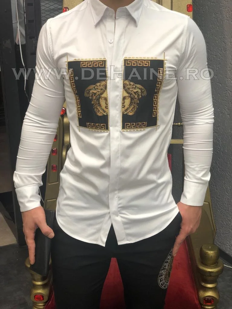 Camasa barbati alba slim fit pentru evenimente B5738 7-3.1
