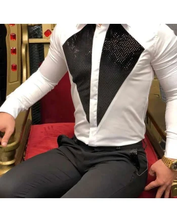 Camasa barbati alba slim fit pentru evenimente B6128 12-2.1
