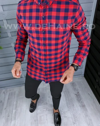 Camasa barbati in carouri slim fit B2131 1-4.1