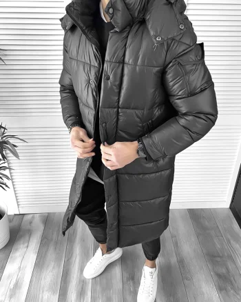 Geaca barbati  de iarna neagra indigo lunga 5132 59-5