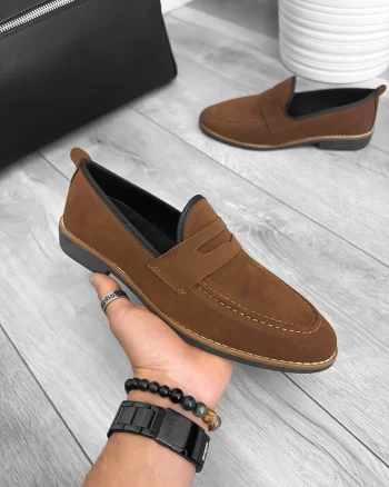 Mocasini barbati maro  tapla subtire  piele eco  comozi 12311 N15-2