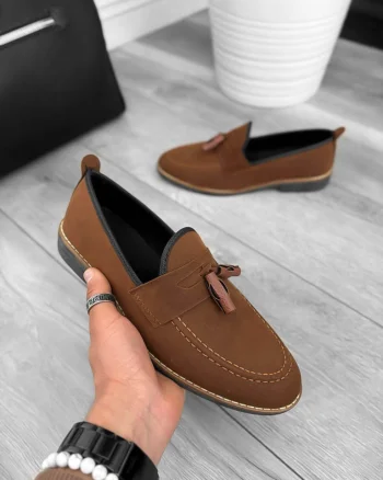 Mocasini barbati maro  tapla subtire  piele eco  comozi 12314 N6-1