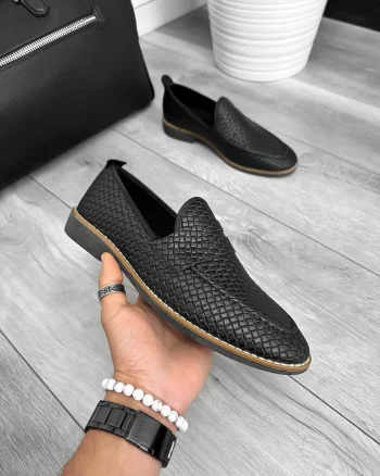 Mocasini barbati negri  tapla subtire  piele eco  comozi 12317 N2.3.4-2