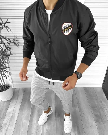Geaca barbati de toamna neagra din fas subtire 12334 D5-4.3