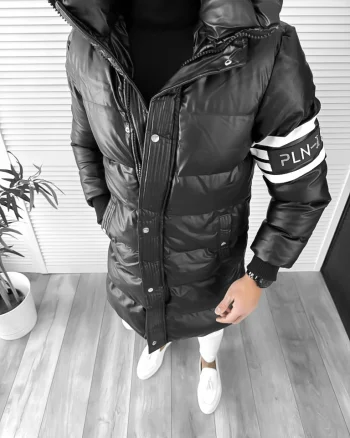 Geaca barbati groasa neagra de iarna 9025  126-3