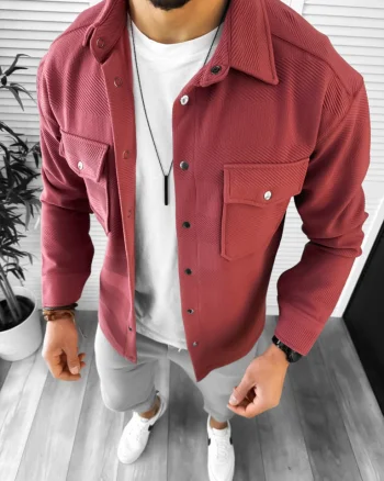 Camasa barbati casual grena 12504 13-3.3