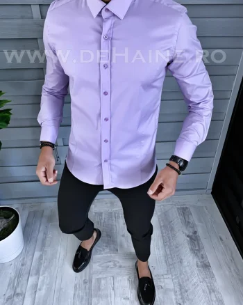 Camasa barbati lila slim fit B1357 X