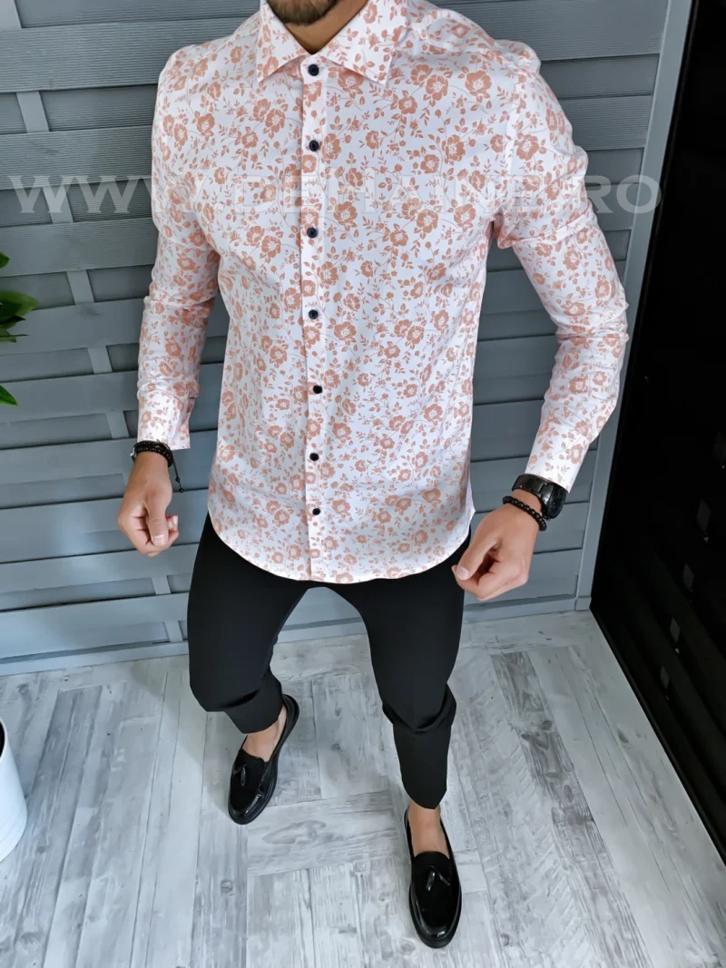 Camasa barbati cu imprimeu slim fit A5841   N7-4.2