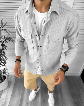 Camasa barbati casual gri 12912 40-4.1
