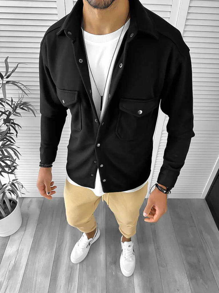 Camasa barbati casual neagra 12910  52-3